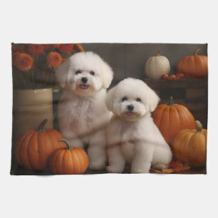 Linge De Cuisine Chiot Bichon Frise Délice d'Automne Citrouille