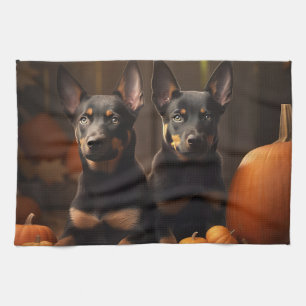 Linge De Cuisine Chiots Kelpie Australien Délice d'Automne Citrouil
