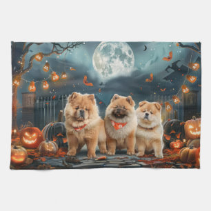 Linge De Cuisine Chow Chow Halloween Éffrayant