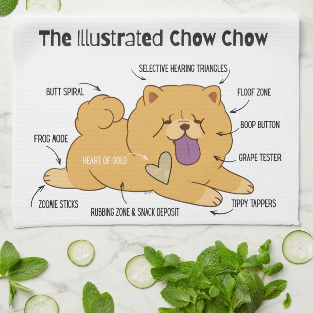 LINGE DE CUISINE CHOW ILLUSTRÉ   (Plié)