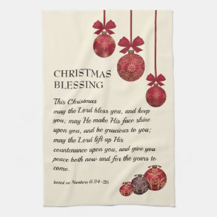 Linge De Cuisine chrétien LE SEIGNEUR VOUS BLESSE Baubles de Noël