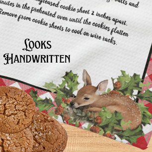 Linge De Cuisine Christmas Deer Holy Recep Keepsaké rouge Plaid