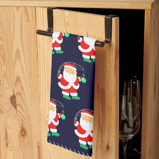 Linge De Cuisine Christmas Fishing Funny (Pliage en tiers)
