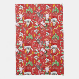 Linge De Cuisine Christmas GOATS Bonbons et cloches de Jingle GetYe