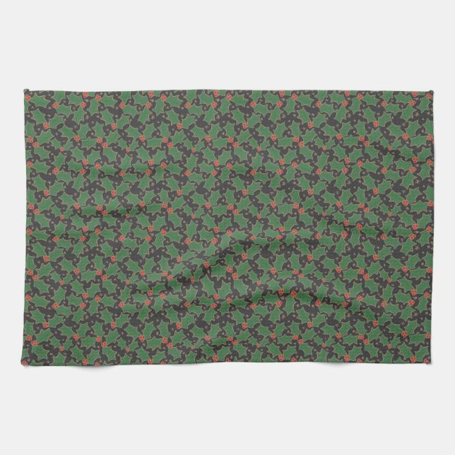 Linge De Cuisine Christmas Holly (Horizontal)