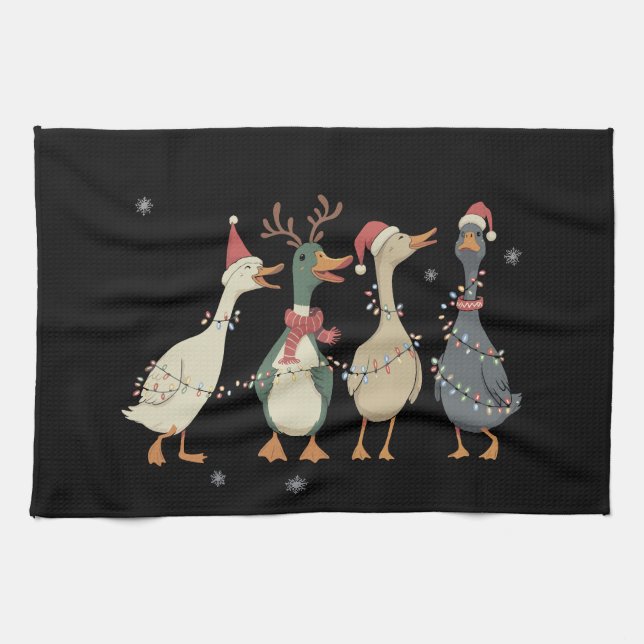 Linge De Cuisine Christmas Lights Ducks Funny Animals Farm Lover  (Horizontal)