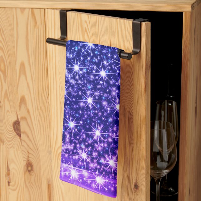 Linge De Cuisine Christmas Party Pink Blue Tree Winter Black Rustic (Pliage en tiers)