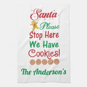 Linge De Cuisine Christmas Père Noël S'il vous plaît Arrêtez ici No