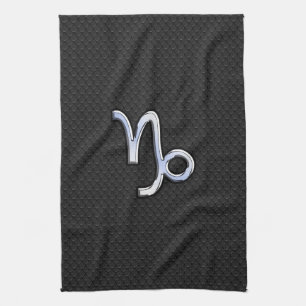 Linge De Cuisine Chrome comme Capricorn Symbole Zodiaque sur la pea