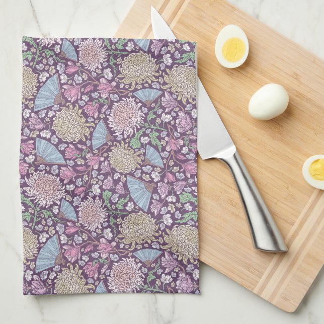 Linge De Cuisine Chrysanthème de la fête des mères de jardin printa (Quart Plié)