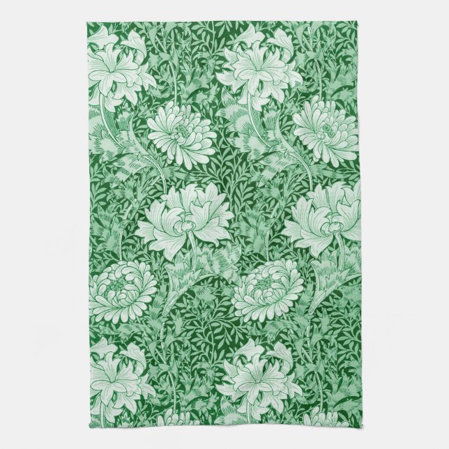 Linge De Cuisine Chrysanthemum Green, William Morris (Vertical)