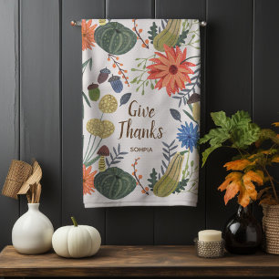 Linge De Cuisine Chute du champignon floral mignonne Thanksgiving