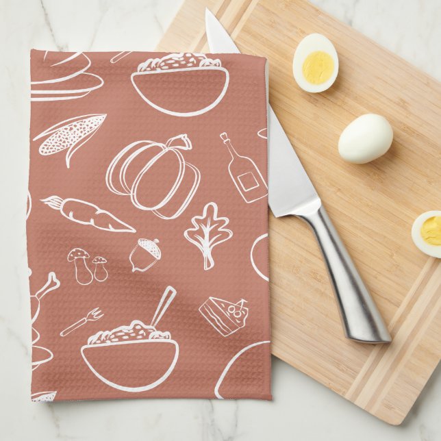 Linge De Cuisine Chute rustique mignonne Automne Thanksgiving Harve (Quart Plié)