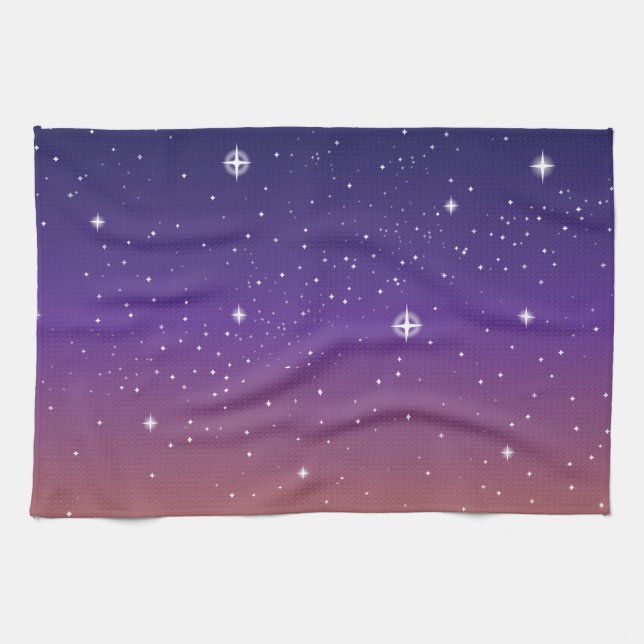 Linge De Cuisine Ciel d'étoile violet et or (Horizontal)
