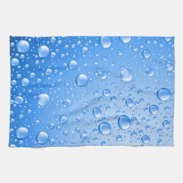 Linge De Cuisine Ciel métallique Bleu Pluie gouttes (Horizontal)