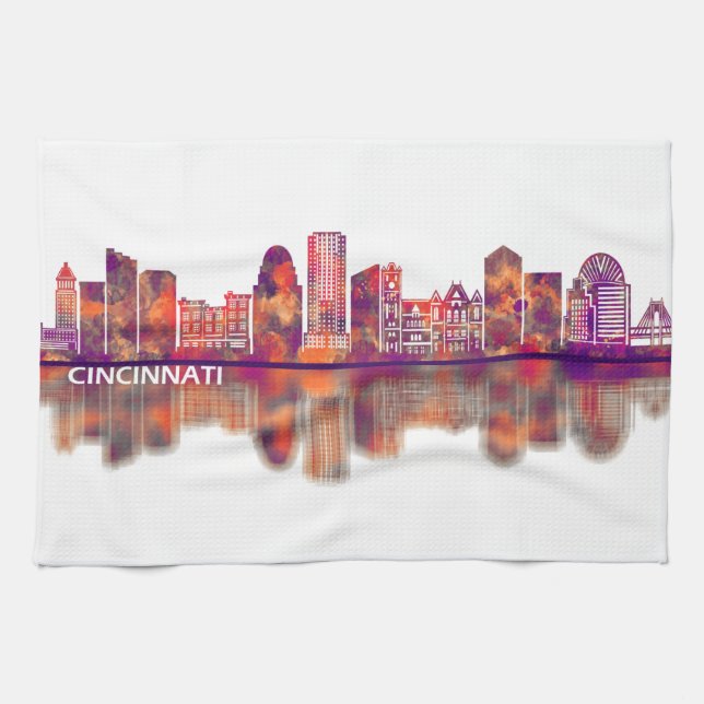 Linge De Cuisine Cincinnati USA Skyline (Horizontal)