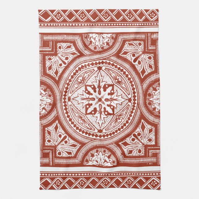 Linge De Cuisine Cinnabar Woodblock IV (Vertical)