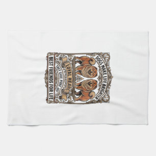Linge De Cuisine Citation Amoureux de Chien Gravure Vintage Art de