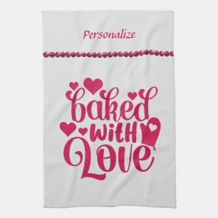 Linge De Cuisine Citation De L'Amour Cité Du Coeur Rouge Pearl