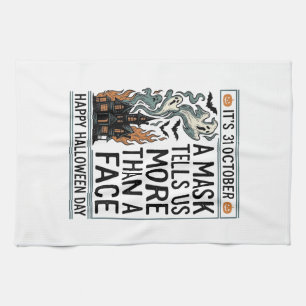 Linge De Cuisine Citation de Masque Halloween Vintage Vector Design