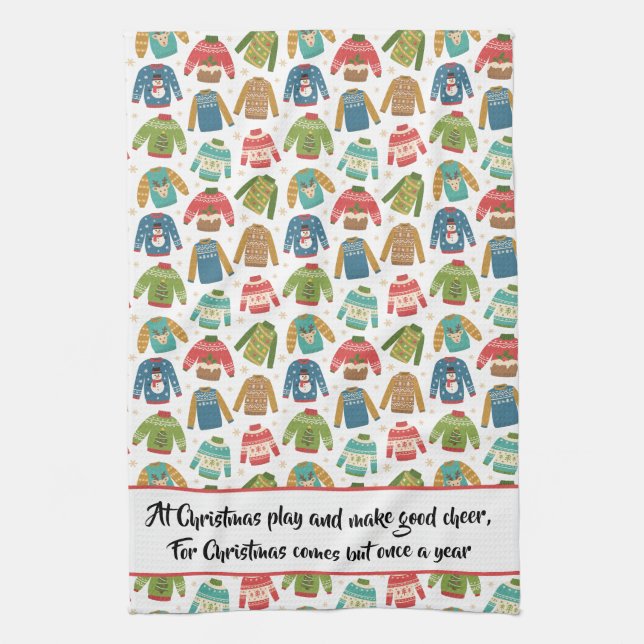Linge De Cuisine Citation de Noël moche mais mignonne (Vertical)