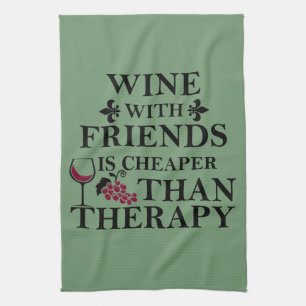 Linge De Cuisine citation de vin drôle pour les amis