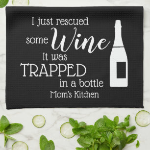 Linge De Cuisine Citation personnalisée de maman amateur de vin drô