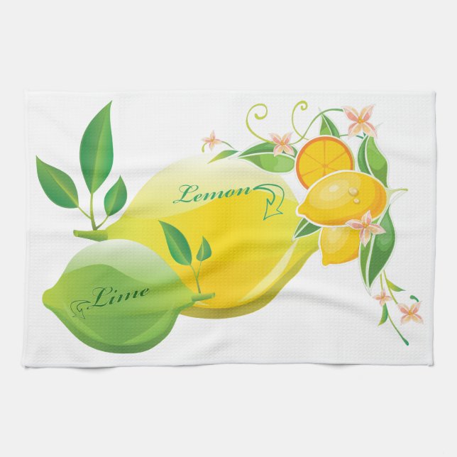 Linge De Cuisine Citron et chaux (Horizontal)