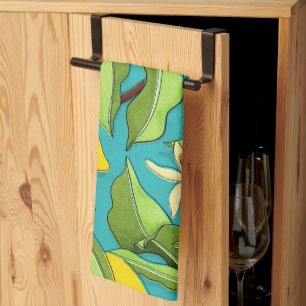 Linge De Cuisine Citrons, coccinelles, fleurs sur Arrière - plan Tu