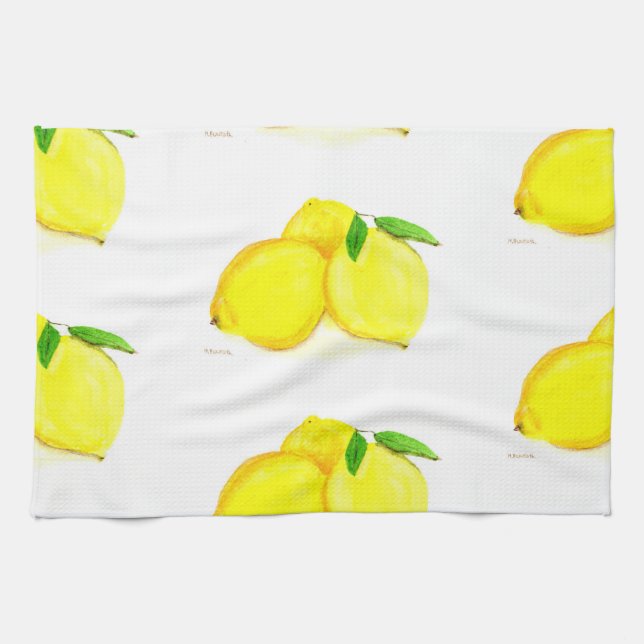 Linge De Cuisine citrons fruits aquarelle Cuisine Citrus tropical (Horizontal)