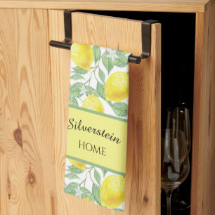 Linge De Cuisine Citrons jaunes frais et Feuilles verts