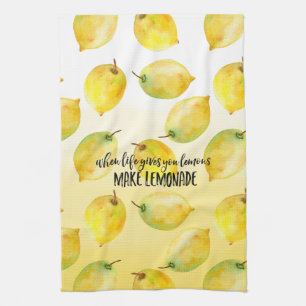 Linge De Cuisine Citrons ombre aquarelle citation inspirante