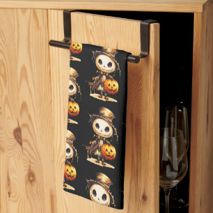 Linge De Cuisine Citrouille de Chauve-Souris Chapeau Haut Noir Hall
