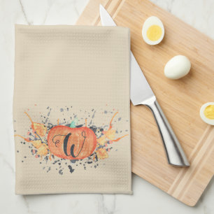 Linge De Cuisine Citrouille fait sur commande d'aquarelle de