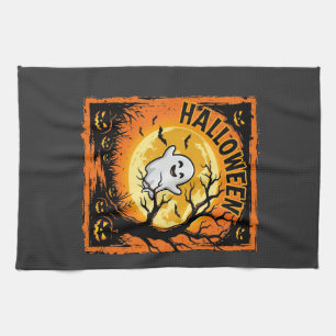 Linge De Cuisine Citrouille fantôme d'Halloween Arbre ensorcelé