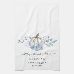 Linge De Cuisine Citrouille Floral Baby shower Dusty Blue