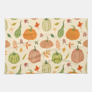 Linge De Cuisine Citrouille vert et orange, motif sans soudure.