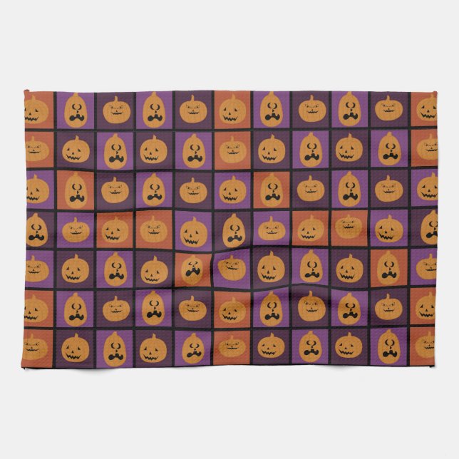 Linge De Cuisine Citrouilles d'Halloween (Horizontal)