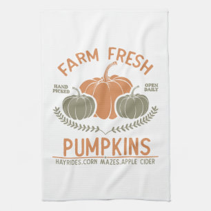 Linge De Cuisine Citrouilles frais de ferme Main saisie