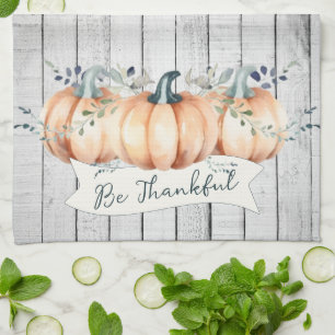 Linge De Cuisine Citrouilles Rustiques Aquarelle