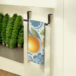 Linge De Cuisine Citrus Citron Vibrant & Aquarelle Orange Floral