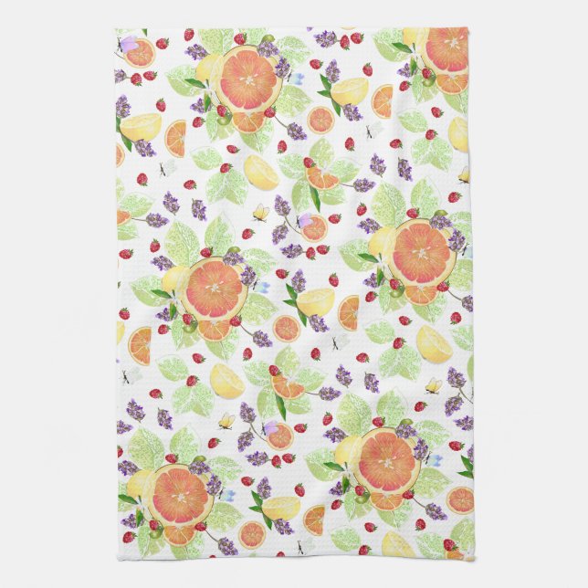 Linge De Cuisine Citrus de fruits Mélange de pamplemousse Citron or (Vertical)