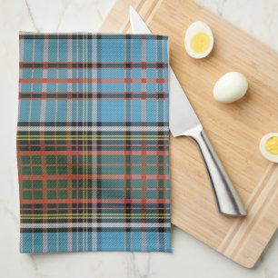 Linge De Cuisine Clan Anderson Plaid Tartan Turquoise Brown Check