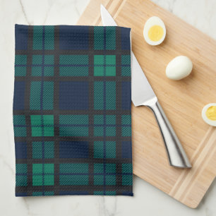 Linge De Cuisine Clan Black Watch Plaid Blue Green Check Tartan