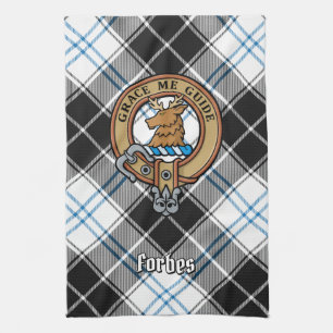 Linge De Cuisine Clan Forbes Crest sur la robe Tartan