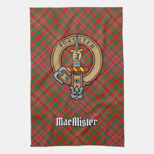 Linge De Cuisine Clan MacAlister Crest sur Tartan Kitchen Towel