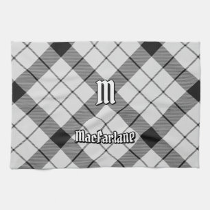 Linge De Cuisine Clan MacFarlane Tartan noir et blanc