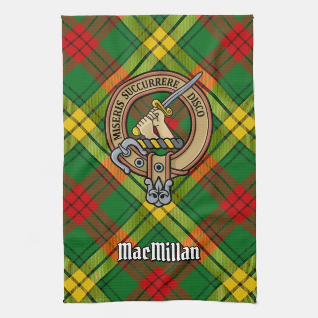 Linge De Cuisine Clan MacMillan Crest sur Tartan (Vertical)