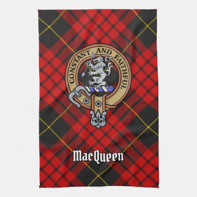 Linge De Cuisine Clan MacQueen Crest sur Tartan (Vertical)
