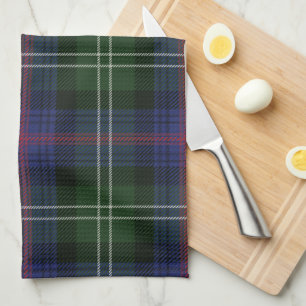 Linge De Cuisine Clan Plaid Sutherland violet noir Tartan